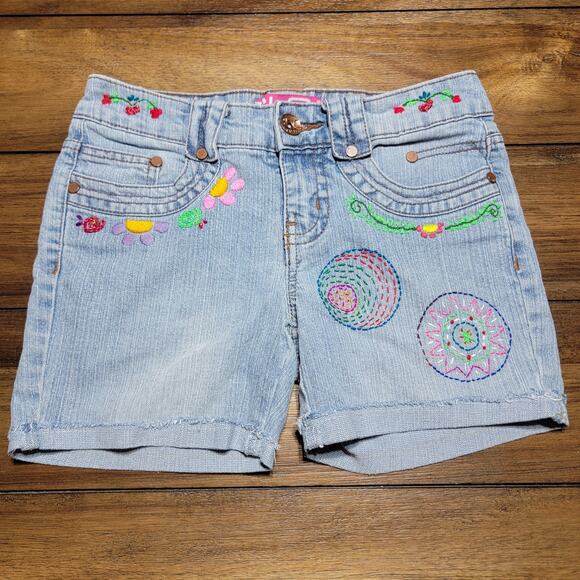 Glo Jeans Junior Denim Shorts w/ Embroidery - Size 3 - Picture 1 of 8